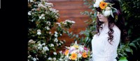 Bouquet et couronne florale pour mariage